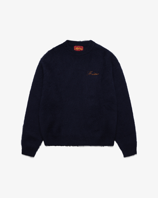 Shaggy Mohair Knit (Navy)