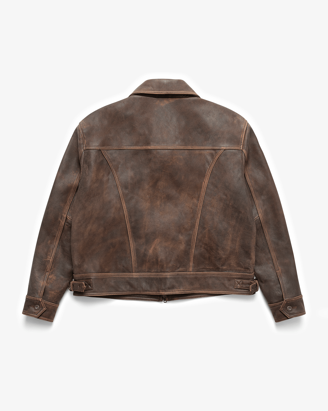 Aged Heavy Wash Leather Jacket
