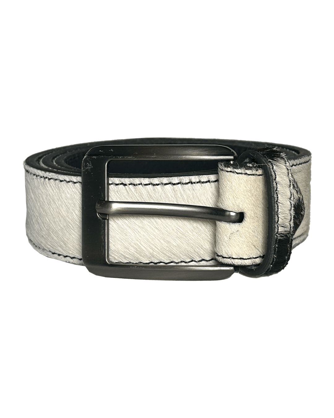 Triple White Cowhide Belt