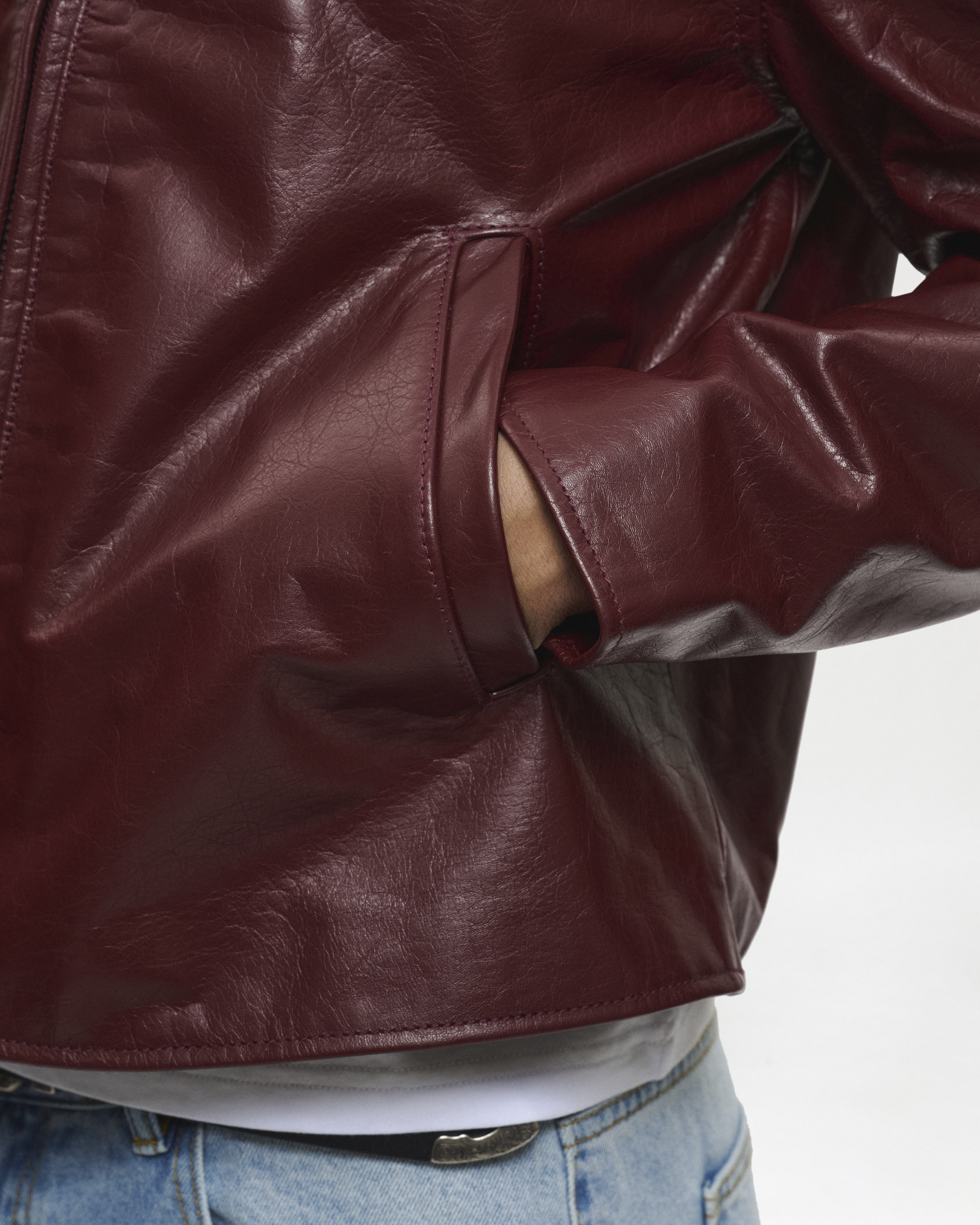 Linea Leather Jacket (Bordeaux) | Mutimer – Mutimer