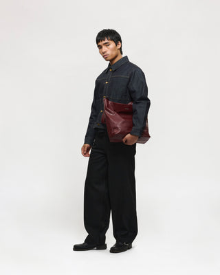 Bordeaux Leather Carry-All Everyday Tote