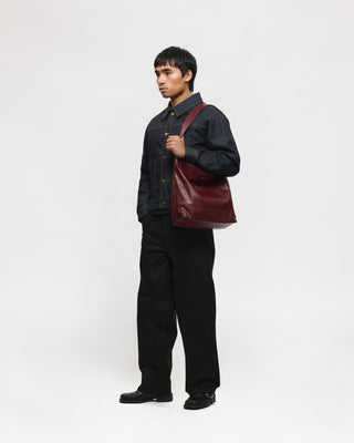 Bordeaux Leather Carry-All Everyday Tote