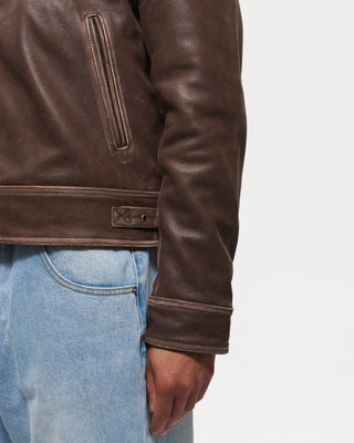 Aged Heavy Wash Leather Jacket