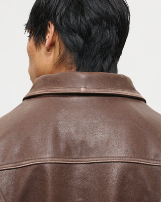 Aged Heavy Wash Leather Jacket