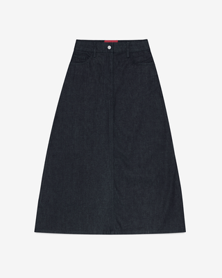 Raw Denim A-Line Skirt