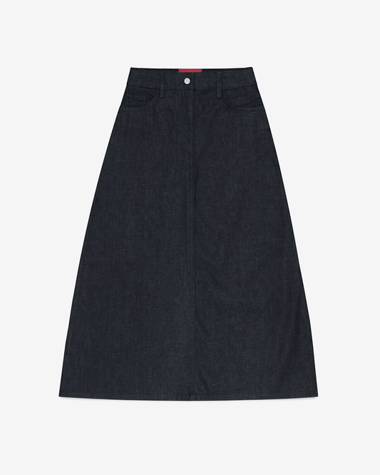 Raw Denim A-Line Skirt