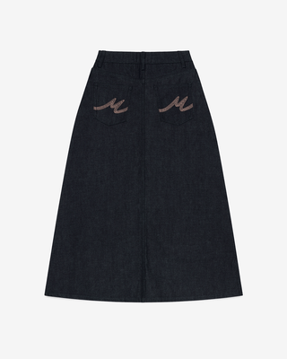 Raw Denim A-Line Skirt