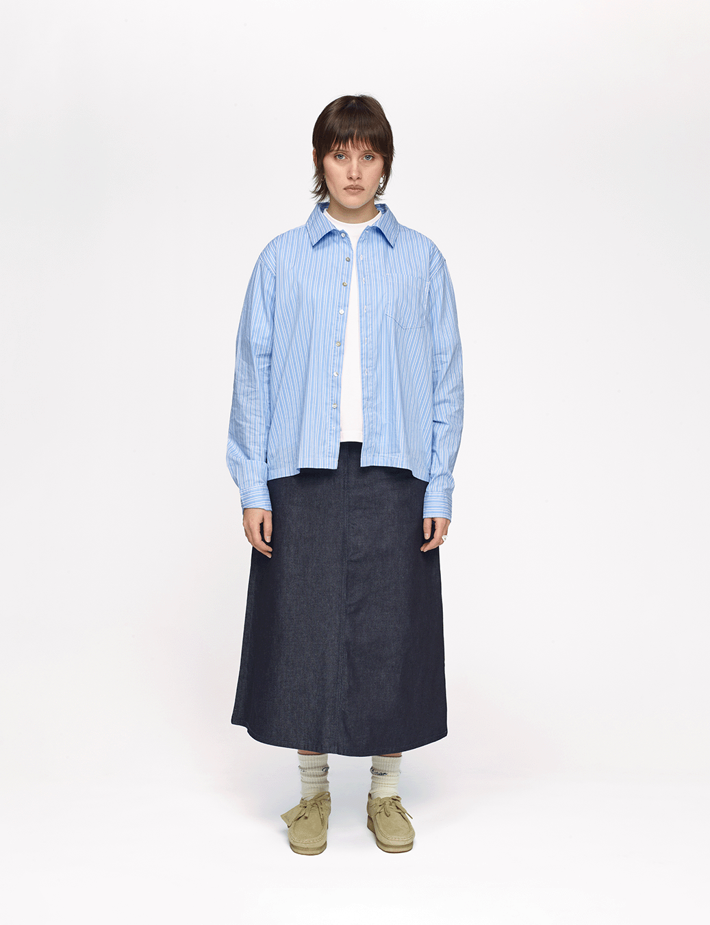 Raw Denim A-Line Skirt