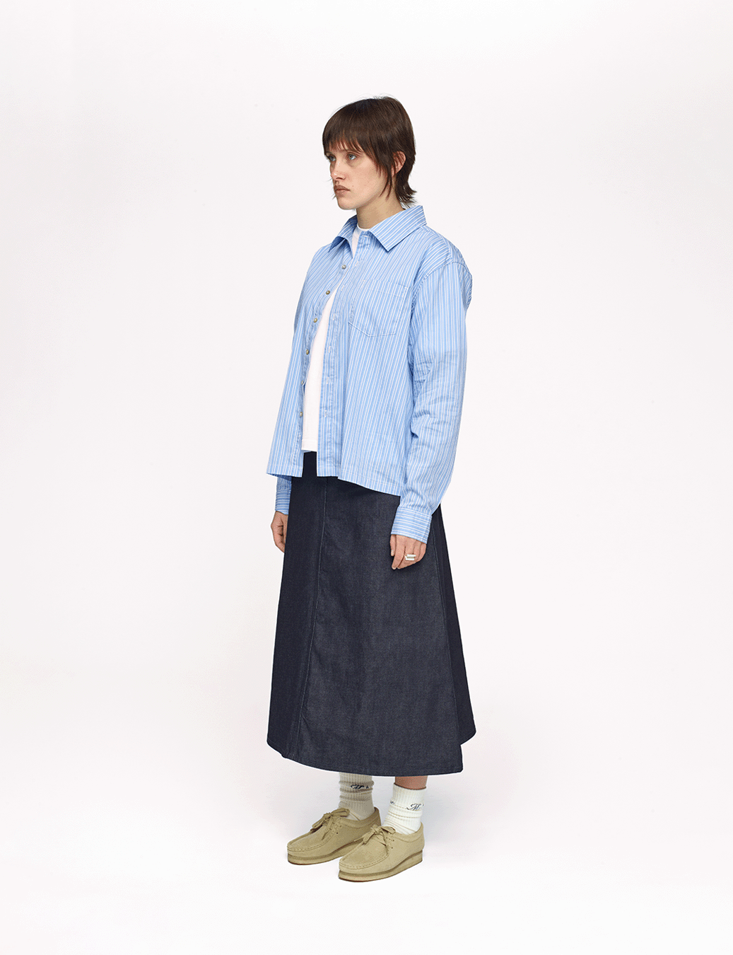 Raw Denim A-Line Skirt