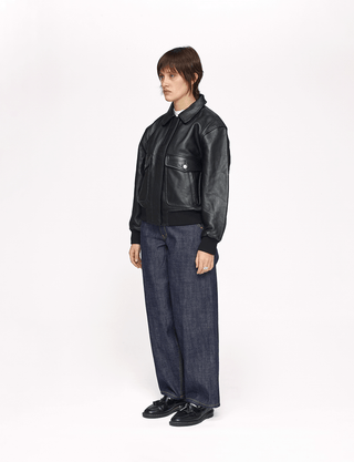 Leather Bomber Jacket