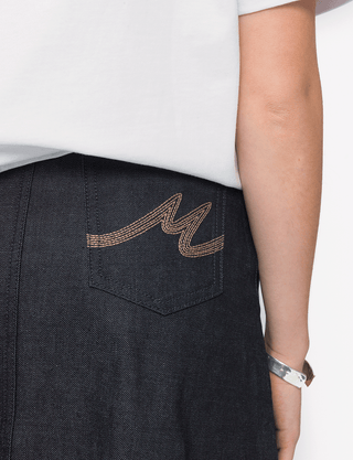 Raw Denim A-Line Skirt