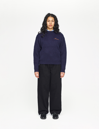 Shaggy Mohair Knit (Navy)
