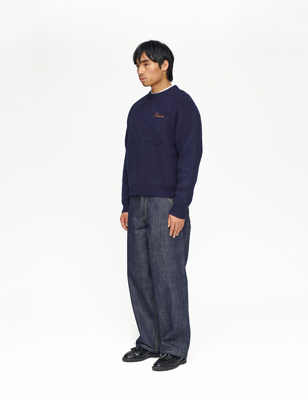 Shaggy Mohair Knit Sweater - Navy | Mutimer Shaggy Mohair Knit Sweater - Navy | Mutimer