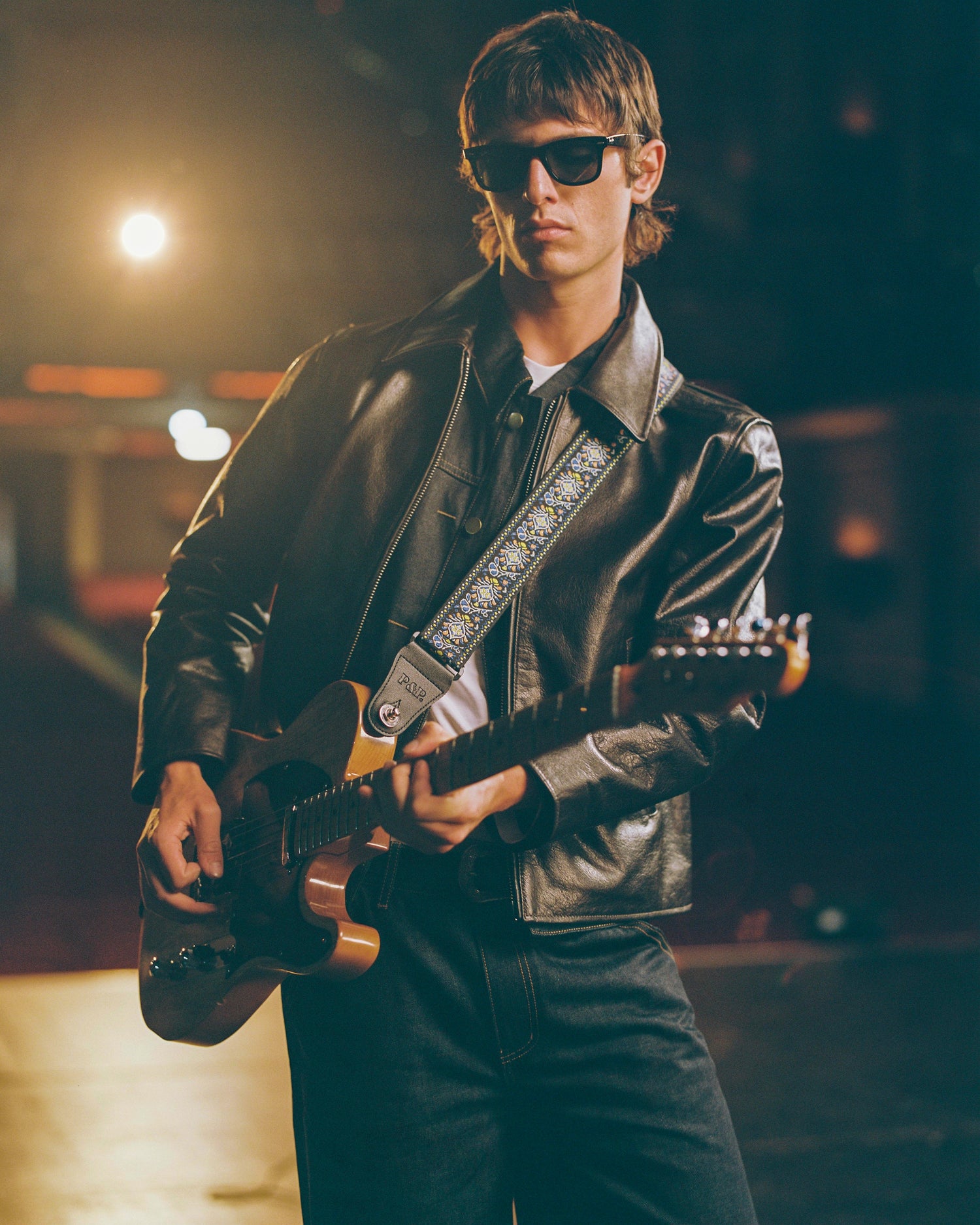 Mutimer full grain cowhide leather linea jacket in tobacco