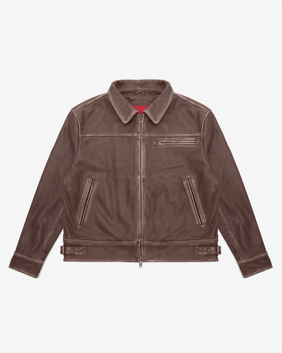 Aged Heavy Wash Leather Jacket | Full-Grain | Mutimer