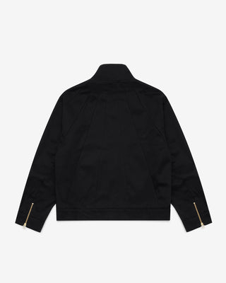 Waxed Windbreaker Jacket (Black)