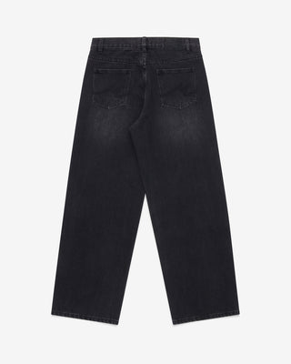 Straight Cut Denim (Aged Black)