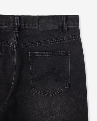 Straight Cut Denim (Aged Black)
