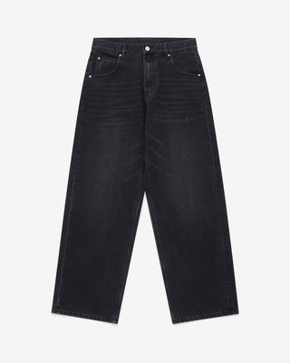 Straight Cut Denim (Aged Black)