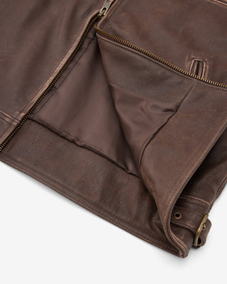 Aged Heavy Wash Leather Jacket