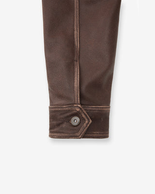 Aged Heavy Wash Leather Jacket