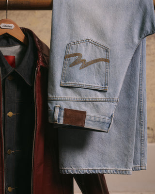 denim jacket and jeans