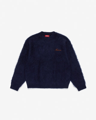 Shaggy Mohair Knit (Navy)