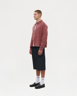 Raw Pleated Shorts
