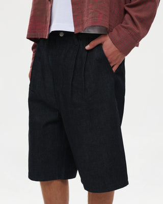 Raw Pleated Shorts