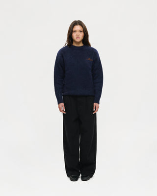 Shaggy Mohair Knit (Navy)