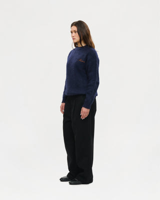 Shaggy Mohair Knit (Navy)