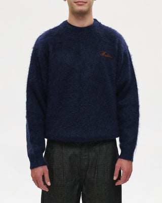Shaggy Mohair Knit (Navy)