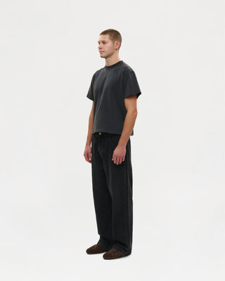 Straight Cut Denim (Aged Black)