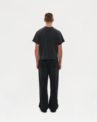 Straight Cut Denim (Aged Black)