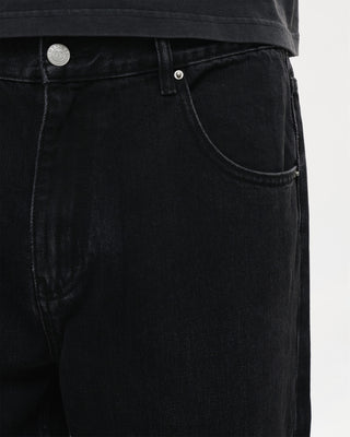 Straight Cut Denim (Aged Black)