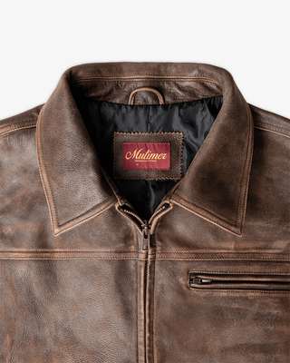 Aged Heavy Wash Leather Jacket