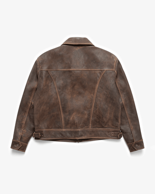 Aged Heavy Wash Leather Jacket