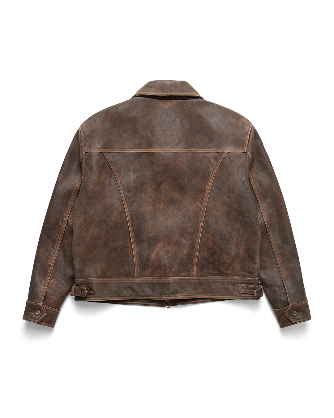Aged Heavy Wash Leather Jacket