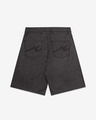 Raw Black Pleated Shorts