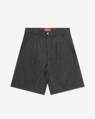 Raw Black Pleated Shorts