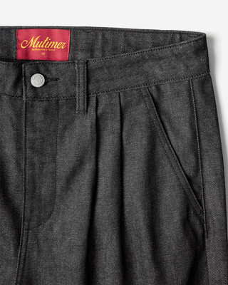 Raw Black Pleated Shorts