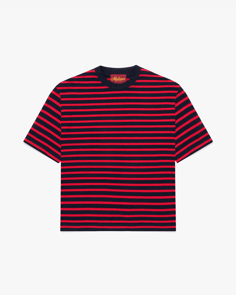 Mutimer ネイビー/レッド ストライプ Tシャツ S Freddy T-Shirt – Mutimer