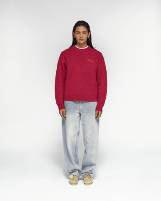 Shaggy Mohair Knit (Wine)