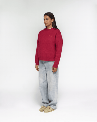 Shaggy Mohair Knit (Wine)