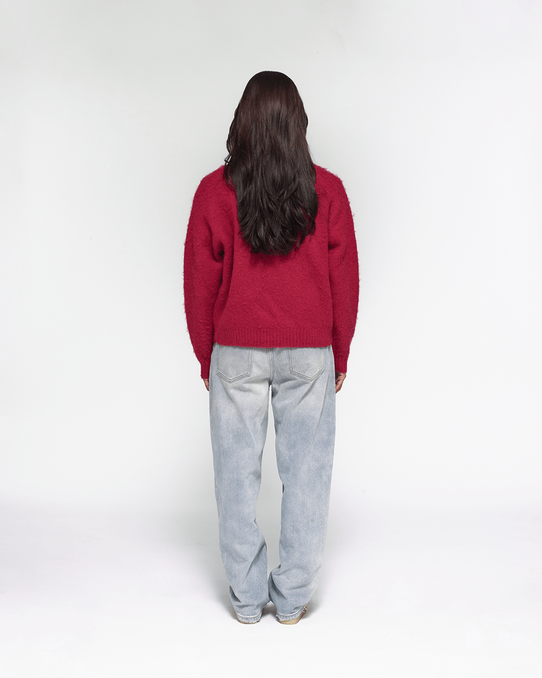 Shaggy Mohair Knit Sweater - Wine | Mutimer Shaggy Mohair Knit Sweater - Wine | Mutimer