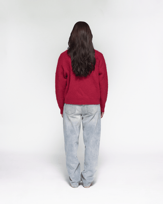 Shaggy Mohair Knit (Wine)