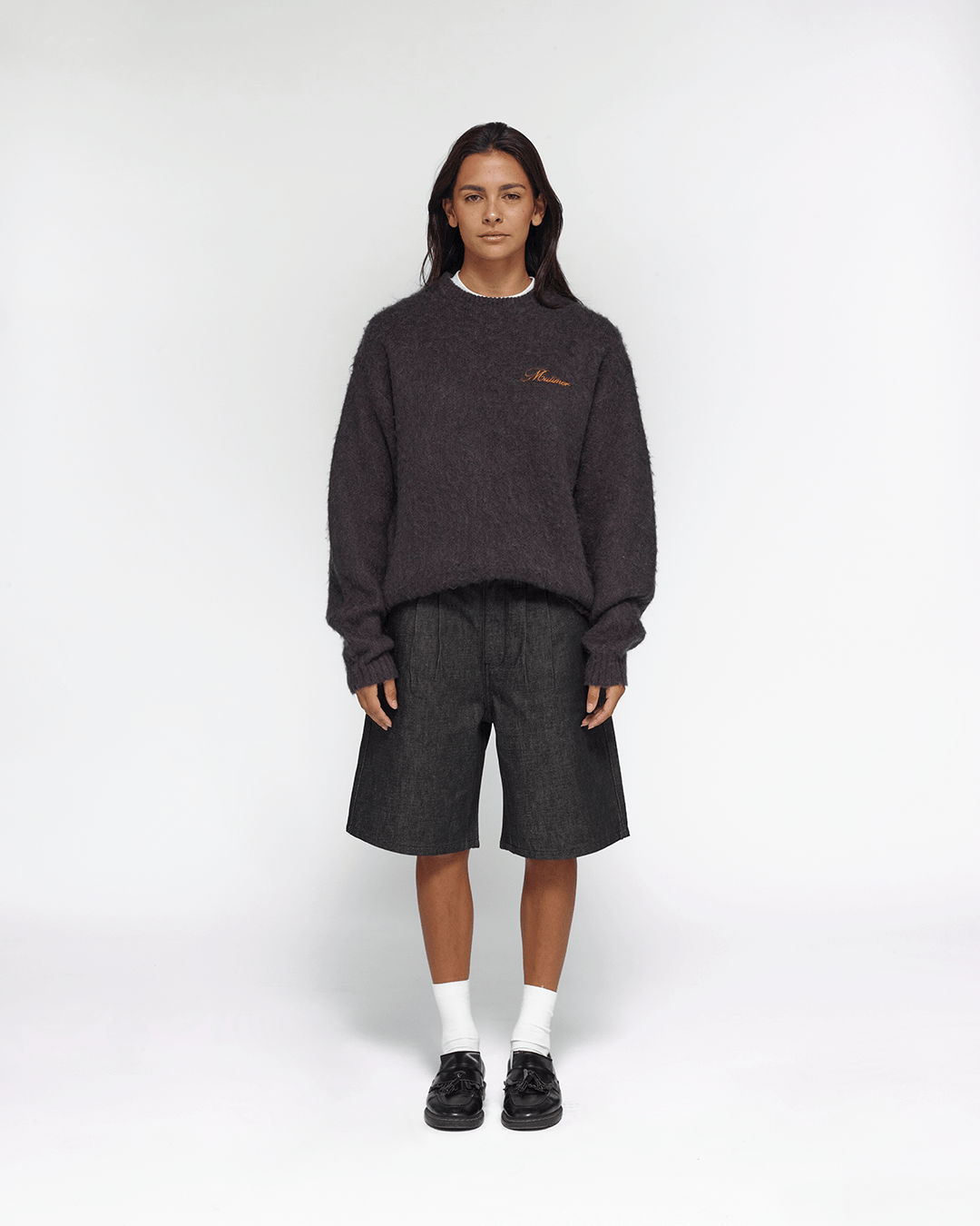 Shaggy Mohair Knit Sweater - Charcoal | Mutimer Shaggy Mohair Knit Sweater - Charcoal | Mutimer