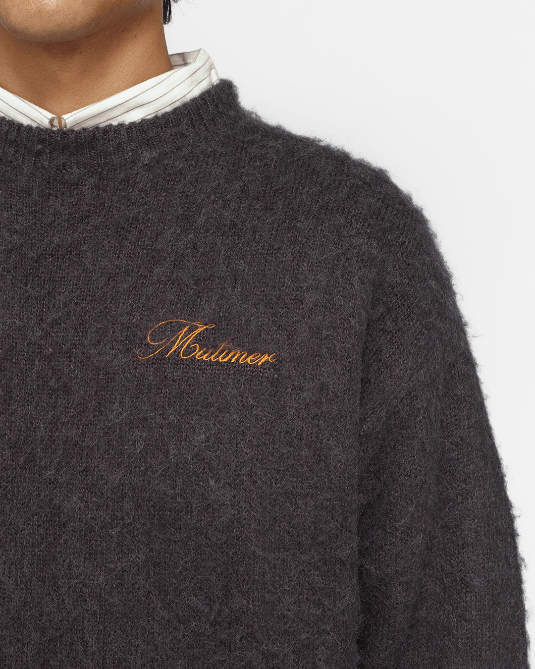 Shaggy Mohair Knit Sweater - Charcoal | Mutimer Shaggy Mohair Knit Sweater - Charcoal | Mutimer