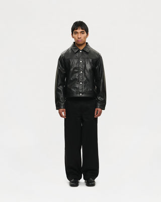 Universal Trucker Jacket (Black Leather)