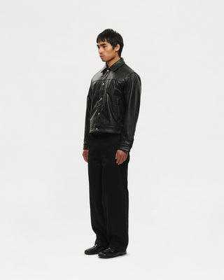 Universal Trucker Jacket (Black Leather)